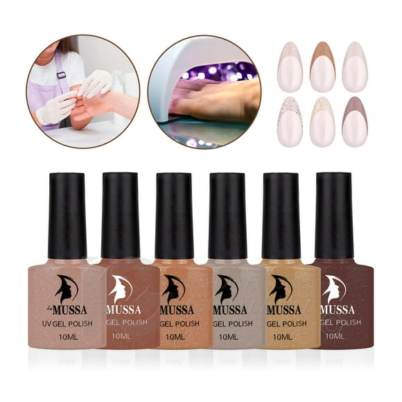 Esmaltes Para Uñas Mussa Gelish Semipermanente 10 ml x 6 unidades Uv Gama Q