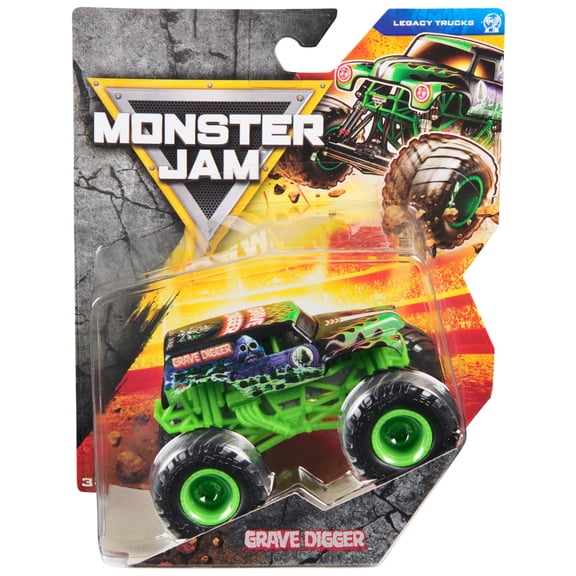 Monster Jam, Grave Digger 1:64 Scale Die-Cast Monster Truck Vehicle, for Ages 3 and up