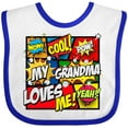 thumbnail image 3 of Inktastic My Grandma Loves Me Boys or Girls Baby Bib, 3 of 4