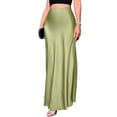 thumbnail image 2 of Women Fall Skirts Business Casual Clothes High Waisted Cocktail Party Wedding Guest Mermaid Maxi Skirt Green M, 2 of 10