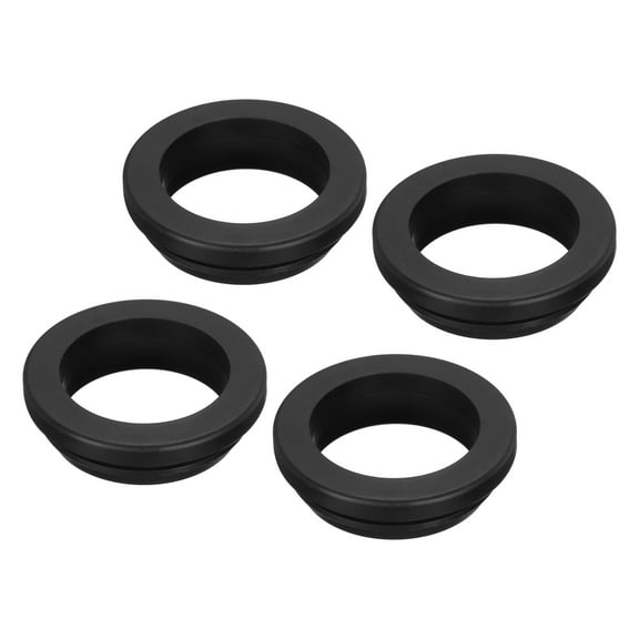 4Pcs Snap Rubber Grommet Hole Plug Mount Dia 28mm ID 23mm H 10mm Seal Anti-Scratch Black