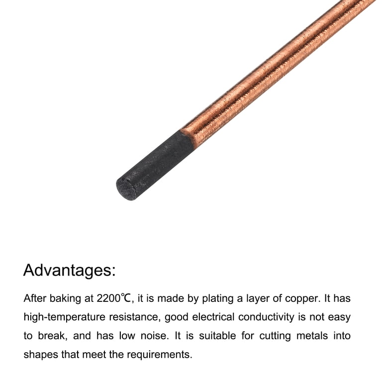 Uxcell Copper Coated Gouging Carbon Rods – 5/16" X 14", 3-Pack, Carbon Gouging Electrodes For Metal Cutting & Gouging