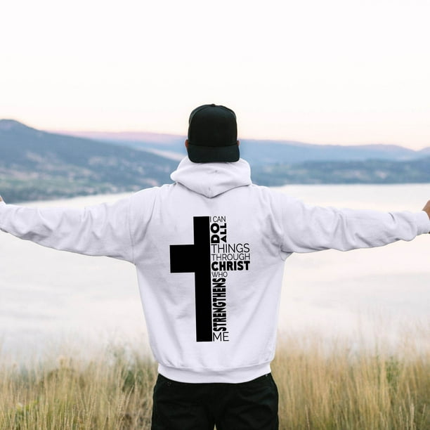 WILLBEST Sudaderas En Pareja Male Long Sleeve Hooded Sweatshirt Solid Color Back Print Sweatshirt XGrande