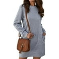 thumbnail image 3 of HLSOHJP Women's Winter Sweatshirt Dress Fleece Lined Pullover Shirt with Pockets Warm, 3 of 3
