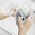 thumbnail image 4 of Loofah Bath Sponge Shower Long Loofah Back Scrubber Soft Mesh Body Wash Exfoliating Shower Poufs for Women & Men Bathroom 30*6CM 2pcs pink gray, 4 of 4