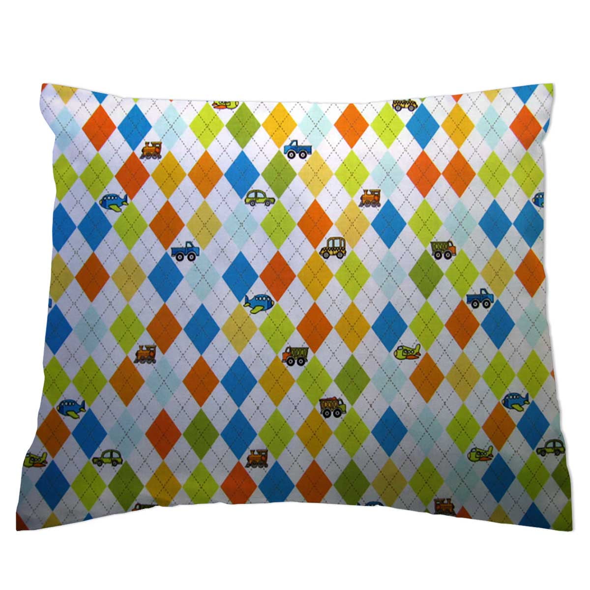 SheetWorld Crib Toddler Pillow Case, 100 Cotton Woven, Argyle White