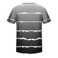 thumbnail image 5 of DDAPJ pyju Mens Striped T-shirts Gradient Color Casual Hipster Tee Tops Big and Tall Man Short Sleeve Crewneck Graphic Tees Cool Streetwear Dark Gray M, 5 of 6