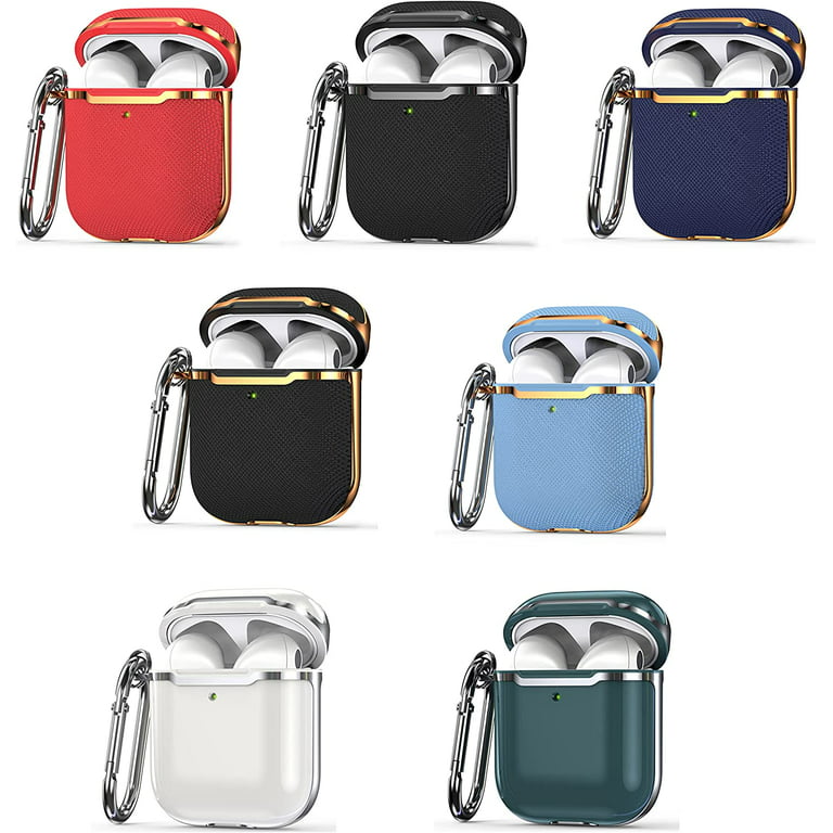 KIQ Armor AirPods Case Cover Hard Protective Cover w/ Keychain for Women  Men for Apple AirPods 2nd Generation Case AirPod Case 1st Generation Air Pod  Silver Trim [Red/Gold] 
