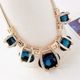 thumbnail image 2 of UDIYO Women Fashion Shiny Pendant Chain Choker Short Statement Bib Blue Necklace, 2 of 5