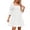 White, variant on Herrnalise Summer Dresses for Women 2024 Trendy Square Collar Puff Sleeve Short Tab Sleeve Tie Backless Ruffle A-Line Dress Design Solid Color Shapewear Stretchy Romper Jumpsuits For Women Olive Grenn