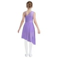thumbnail image 3 of iixpin Kids Girls Modern Lyrical Dance Dress Shiny Latin Jazz Ballet Dance Performance Lyrical Outfit Light Purple 10, 3 of 6