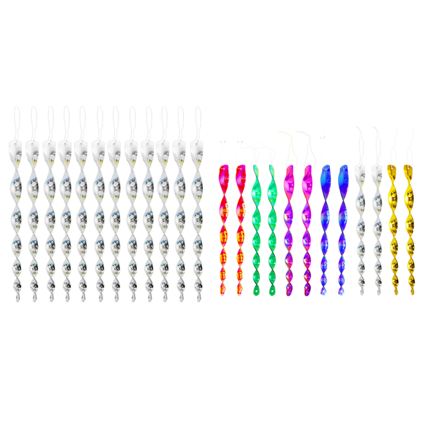 12pcs Repeller Reflectante Pájaros 30 Cm Dispositivo Disuasorio Espiral para Patio (plata)
