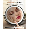 thumbnail image 3 of Houflody 8 Inch Lighted Makeup Mirror 1X/10X Magnifying LED Makeup Mirror 3 Color Dimmable Lighting Modes Rechargeable Cordless Cosmetic Mirror with Touch Control Vanity Mirror 360° Rotation, Black, 3 of 9