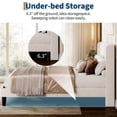 thumbnail image 5 of EastVita Queen White Velvet Bed Frame Vertical Channel Tufted Wingback Headboard Upholstered Platform Bed Wood Slats No Box Spring Needed Easy Assembly, 5 of 8