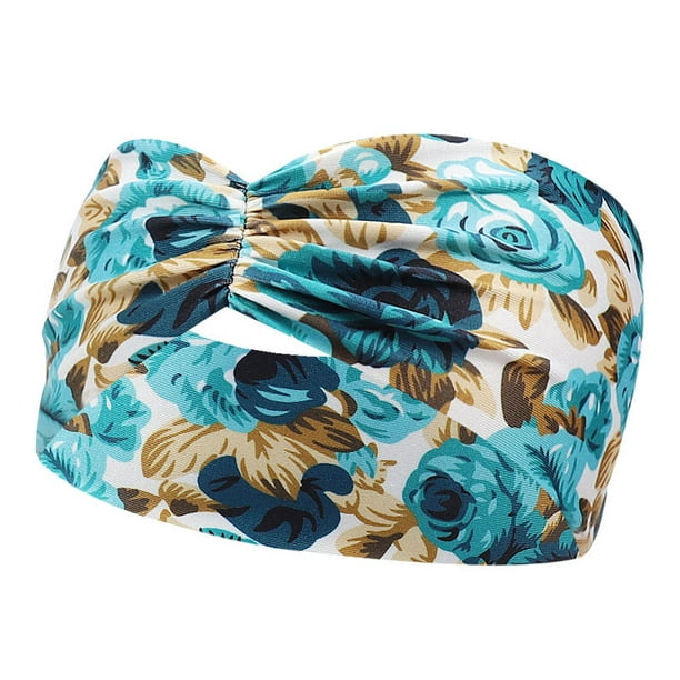 1 paquete de diademas de yoga para mujer con botón, bandas de pelo vintage, turbante elástico, banda para el sudor, accesorios para el cabello de algodón,entrenamiento al aire libre sincero electrónico