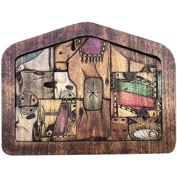 Rompecabezas De La Natividad Juego De Rompecabezas De Jesús De Madera Juguetes Educativos Para Edades Tempranas Juguetes Entretenidos Regalos Para Adultos Y Niños Guardurnaity FN005906-00
