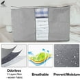 thumbnail image 5 of PULLIMORE Large Capacity Clothes Storage Bag Foldable Zipper Organizer with Reinforced Handle and Clear Window for Storing Comforters Blankets Bedding (Gray), 5 of 8