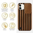 thumbnail image 4 of Case Yard Wooden Case for iPhone-12-Mini Soft TPU Silicone cover Slim Fit Shockproof Wood Protective Phone Cover for Girls Boys Men and Women Supports Wireless Charging American Flag Design, 4 of 7