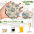 thumbnail image 6 of 6 Pcs Drink Coasters with Holder 3.94in Woven Coasters for Drinks Elegant and Timeless Blue Flower Coaster Set for Protection Table, 6 of 7
