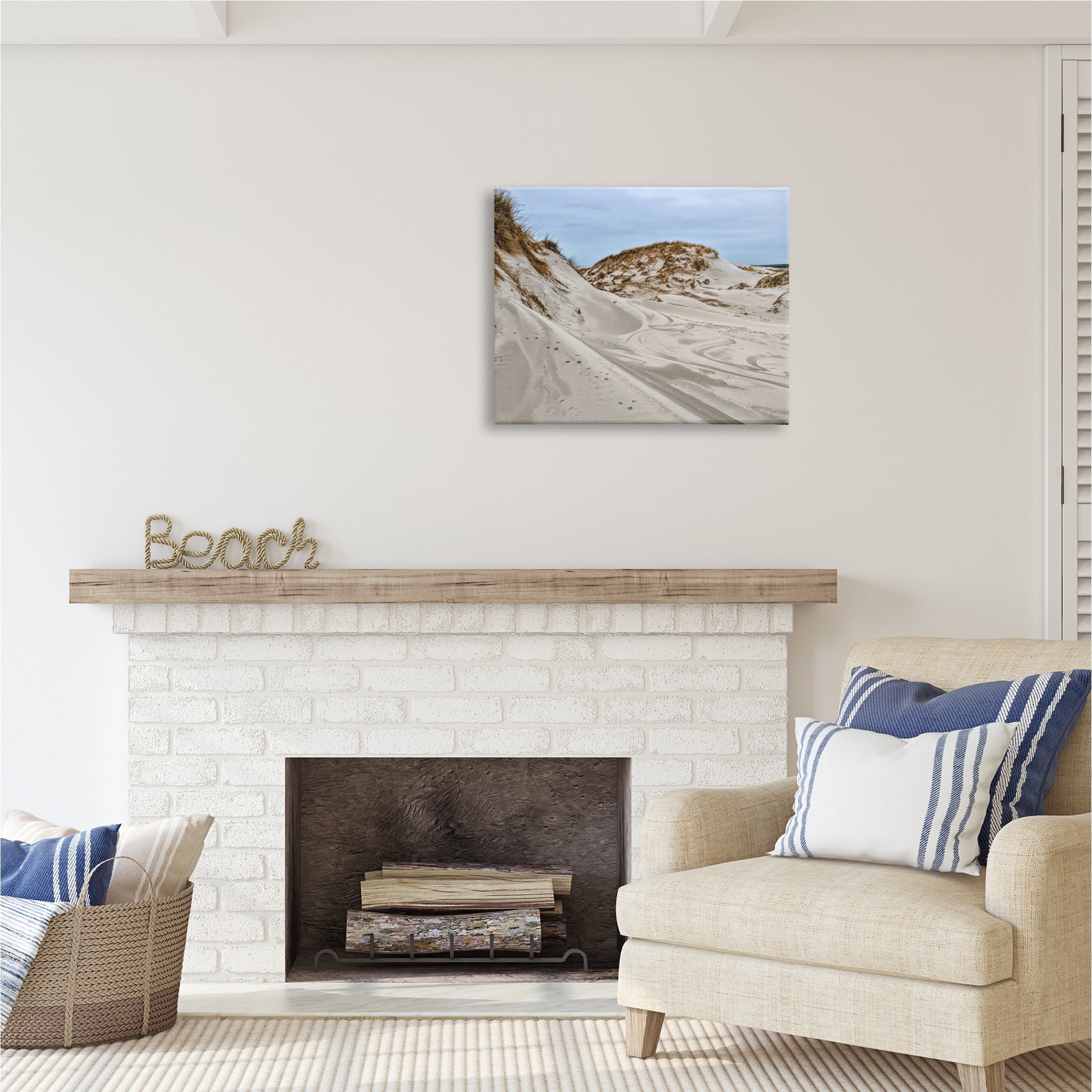 Stupell Industries Coastal Sand Dunes Photography Nature Photography Gallery Wrapped Canvas Print Wall Art, 30 x 24