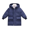 thumbnail image 3 of EnJoCho Girls Winter Coat Puffer Jackets Long Hooded Full Button Zip Up Trendy Cozy Warm Fall Coats Casual Travel Outerwear Cold Weather Down Alternative Thick Insulated, 3 of 3