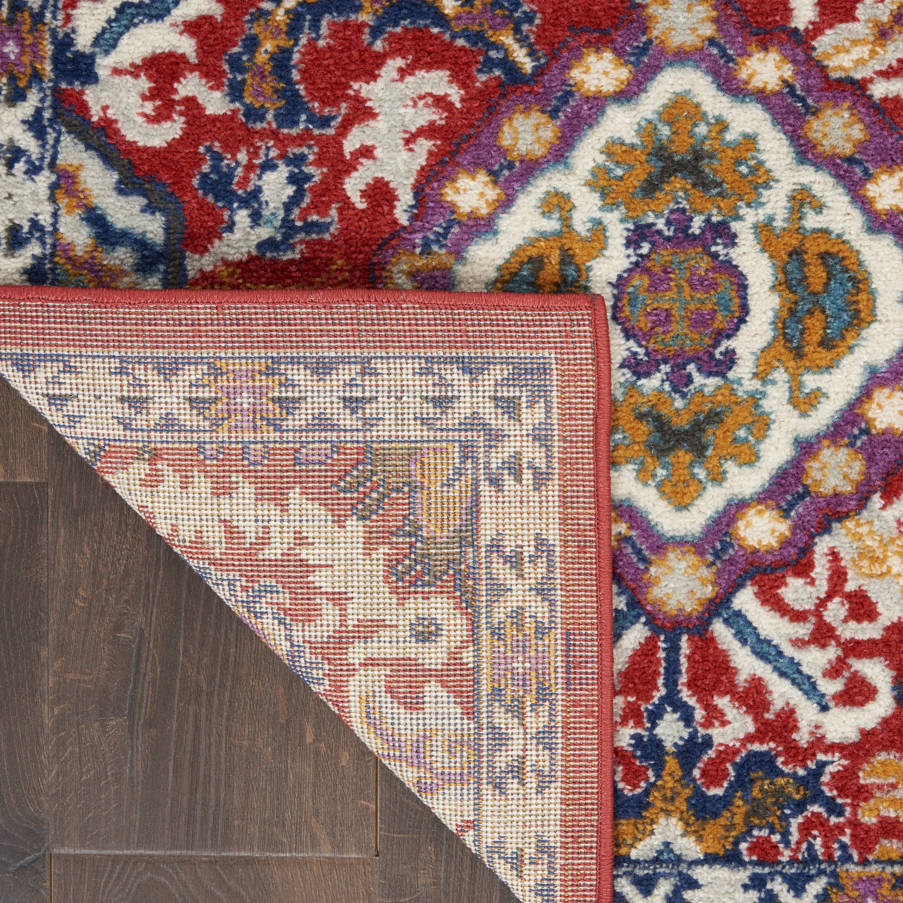 Nourison Passion Bohemian Red Multi Colored 8' x 10' Area Rug, (8x10)