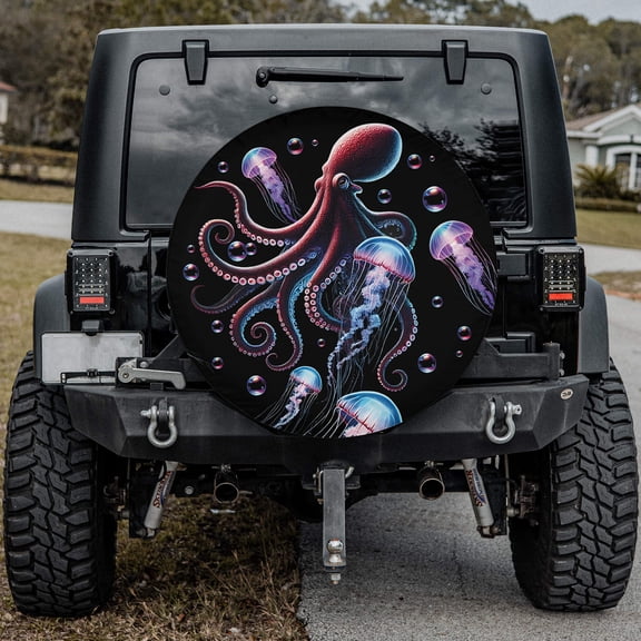 Lotusprinthandmade Cute Octopus Spare Tire Cover Without Backup Camera Hole 6 Sizes (27 in.)