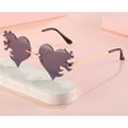 thumbnail image 4 of Metal Frame Sunglasses HD Lenses Eye Protection Trendy Heart Fire Design Universal Fit Sunglasses for Women and Men, 4 of 4