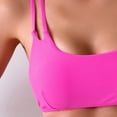 thumbnail image 6 of TOWED22 Women's Push Up V Neck Bikini Tops Criss Cross Back Padded Bathing Suit Top Only(Hot Pink,S), 6 of 7
