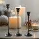 thumbnail image 3 of Candelabros de pilar, candelabros decorativos, decoración, candelabros de pilar para fiestas, salas de estar, chimeneas, eventos especiales Negro Macarena Candelabros de pilar, 3 of 6