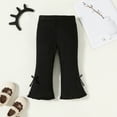 thumbnail image 2 of Zanarzt Baby Leggings Baby Girls Solid Color Pants Casual Versatile Fashionable Flared Pants Black,6-9 Months, 2 of 7