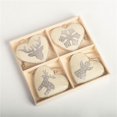 thumbnail image 1 of Ornements en Forme de Cœur Beige avec Décoration Argentée - Ensemble de 4, 1 of 1