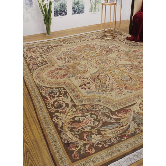 Wali Firdous Beige/Brown Rug, 7'11" x 10'1"