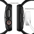 thumbnail image 3 of 5 Pack Compatible for Apple Watch Series 8 7 45mm Tempered Glass Screen Protector Case, All Round Full Protective PC Cover Bumper for Apple Watch 7 Accesories Women, 3 of 5