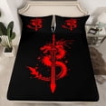 thumbnail image 3 of Feelyou Watercolor Dragon Twin Sheet Sets, Red Splash Graffiti Animal Twin Fitted Sheet, Teens Kids Boys Girls Flat Sheet, Ultra Soft Bedroom Decor, 3-Piece, 3 of 8