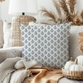thumbnail image 4 of Block Print Throw Pillow Covers 18x18 Inch Set of 2 Vintage Floral Brown Outdoor Rustic Farmhouse Spring Fall Cottage Decorations Decorative Pillow Cases for Home Bed Living Room Couch Decor, 4 of 6