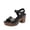Black, variant on Women Comfy Sandals Walking Ankle Strap Sandals Block Heel Sandals Solid Color