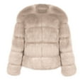 thumbnail image 6 of Fake Fur Coat, Yigetop Womens Winter Outerwear Faux Fur Long Sleeve Crop Jacket Shaggy Coat Open Front Cardigans Fur Coats for Women Khaki XL, 6 of 6