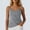 Gray, variant on Women's Summer Solid Cross Front V-Neck Cami Top Spaghetti Strap Sleeveless Casual Top Khaki XXL
