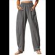 thumbnail image 2 of Pantalones de Verano para Mujer, Estilo Palazzo, Holgados, de Cintura Alta, Estampados, para Vacaciones en la Playa Gris XXL, 2 of 7