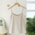 thumbnail image 3 of Ohufall Cotton Pajama Tank Tops for Women Summer Solid Casual Sleeveless Cami Pj Shirt Soft Comfy Home Sleepwear Women's Camisole Loungewear, 3 of 5