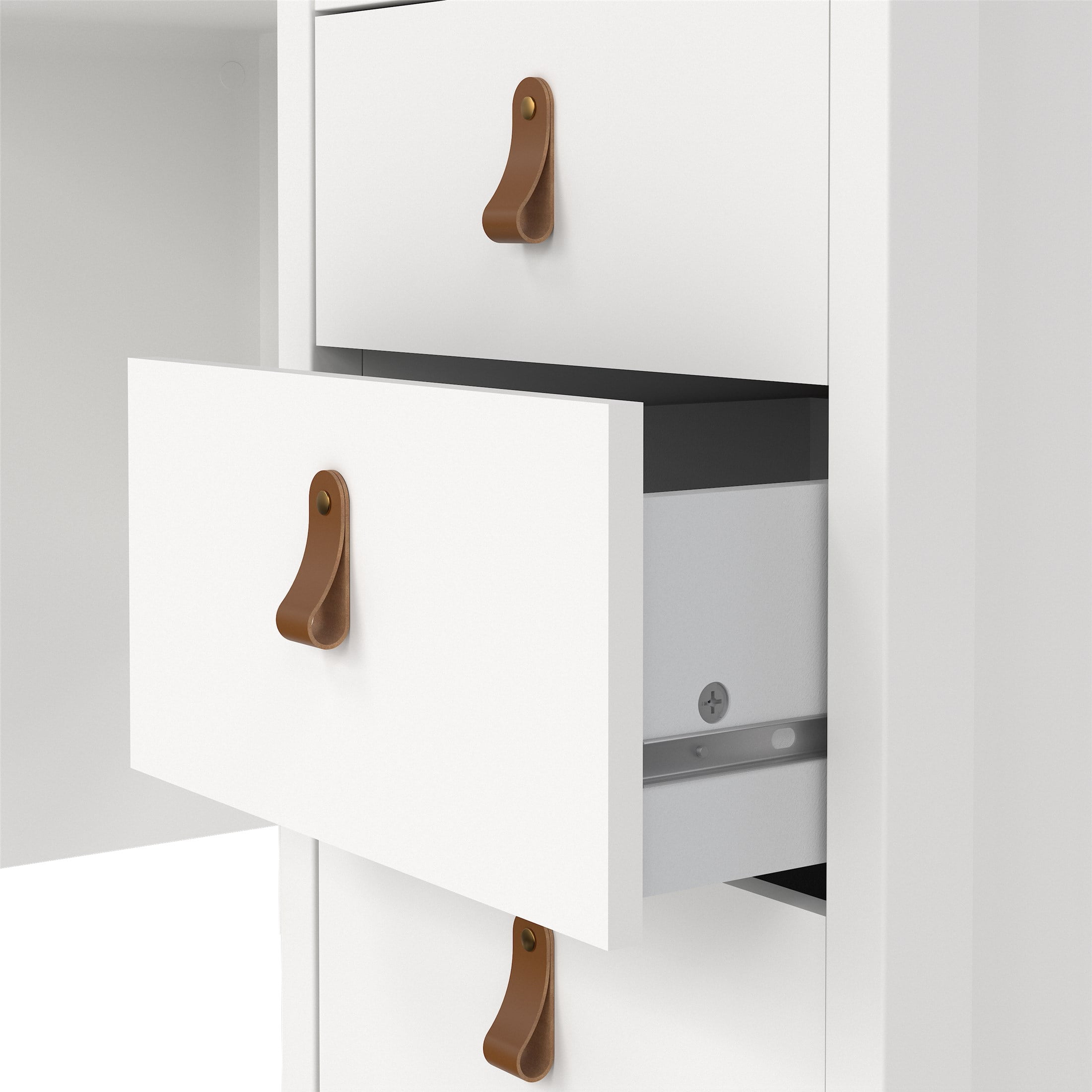 Tvilum Madrid Home Office Writing Desk with 3 Storage Drawers for Adults, White