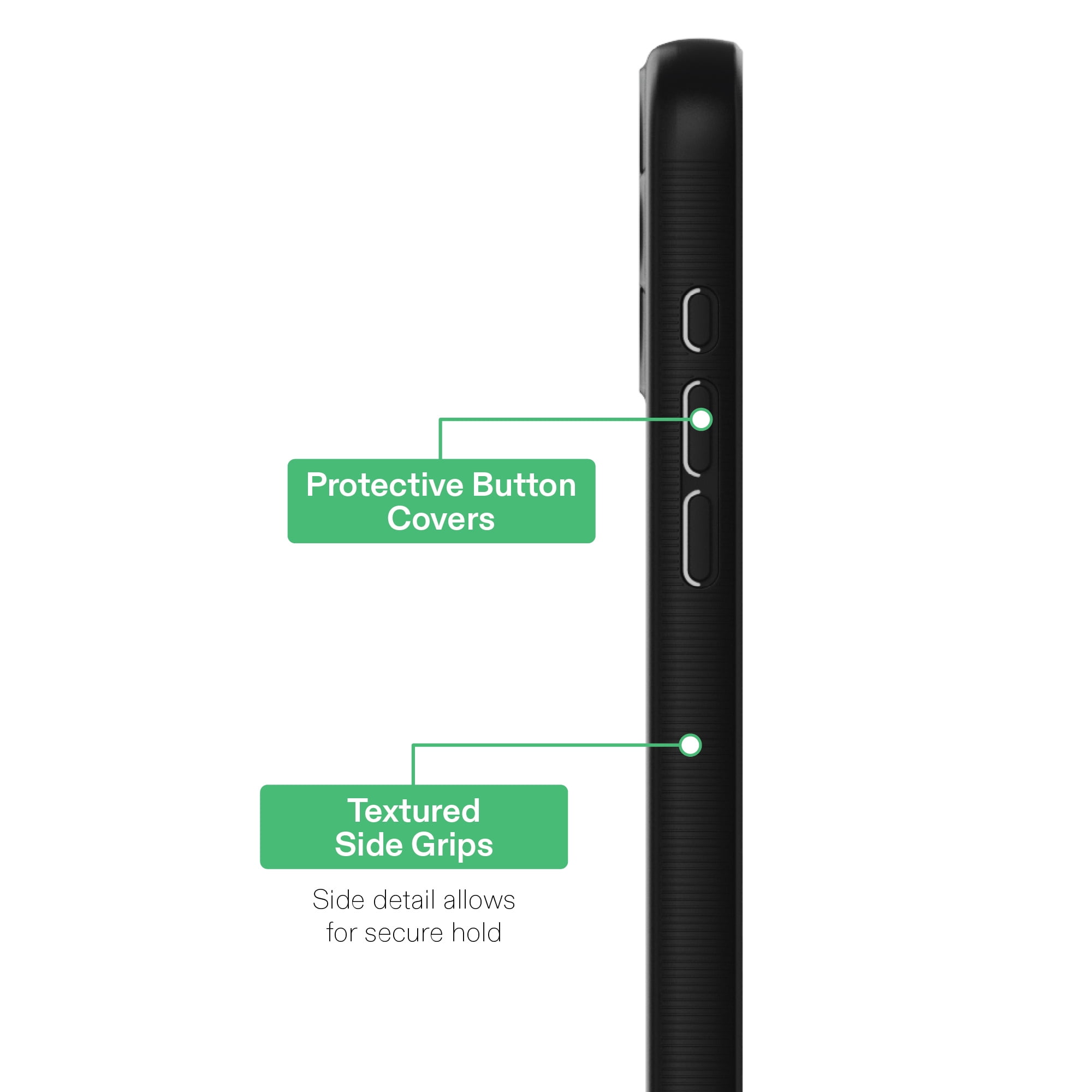 onn MagSafe Compatible Phone Case with Kickstand for iPhone 17 - Black/Frosted Clear