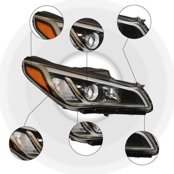 Headlight Right For 2015 2016 2017 Hyundai Sonata Passenger Side Lamp RH