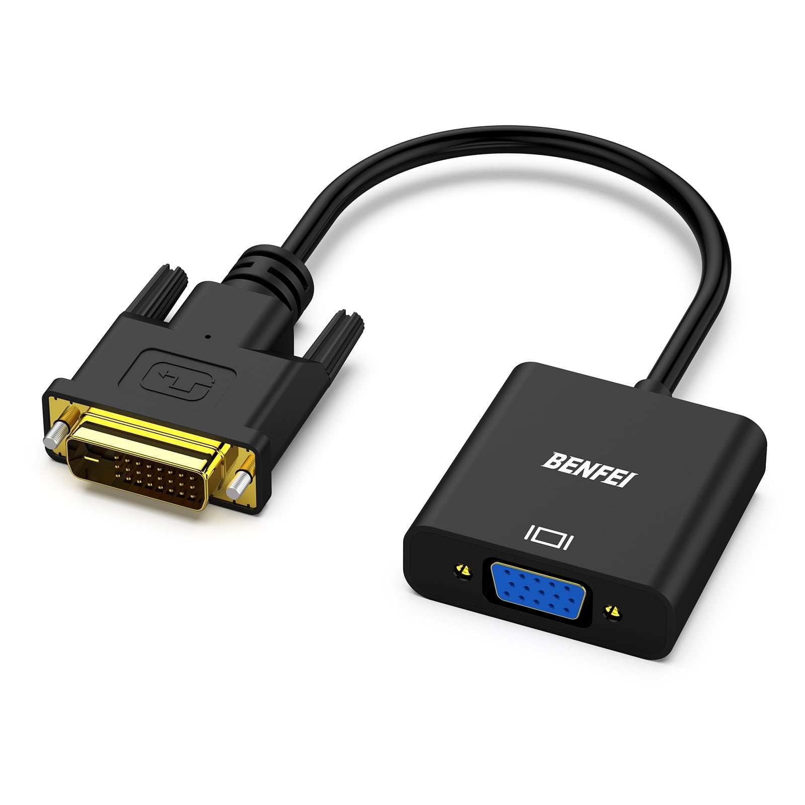 BENFEI Active DVI-D to VGA Adapter, Benfei DVI-D 24+1 to VGA Male to Female Adapter