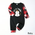 thumbnail image 5 of Snowman Family Christmas Pajamas Set, Plaid Matching Holiday Sleepwear Long Sleeve Tops & Pants Loungewear Black Red, 5 of 7