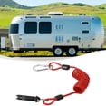 thumbnail image 3 of 4 Feet Coiled Caravan RV Breakaway Cable with Pin Electric Switch Brake, 3 of 8