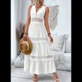 thumbnail image 4 of Vestido de Mujer con Encaje de Guipur y Bajo con Volantes. L, 4 of 9
