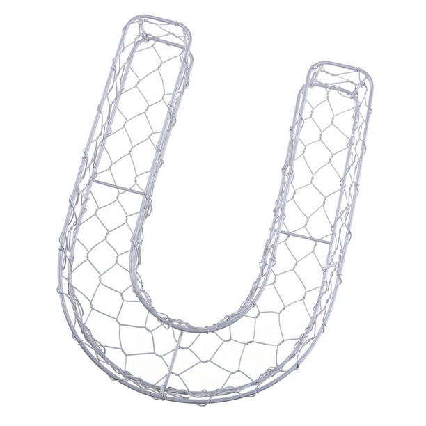 Cesta colgante de metal para macetas - Maceta de alambre en forma de A con gancho decorativo U