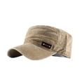 thumbnail image 2 of XIAQUJ Outdoor Solid Denim Hat Cotton Soldier Unisex Casual Fashion Flat Visor Cap Baseball Caps Sun Hats Khaki One Size, 2 of 4